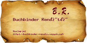 Buchbinder Renátó névjegykártya